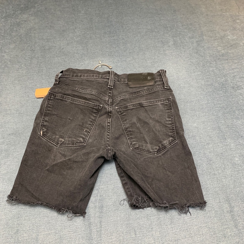 Lucky Brand Magnetic Fray Mid Rise Cut-off Shorts Womens 25 Black Denim Raw Hem